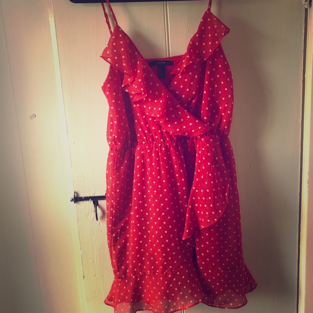 Red polka dot dress